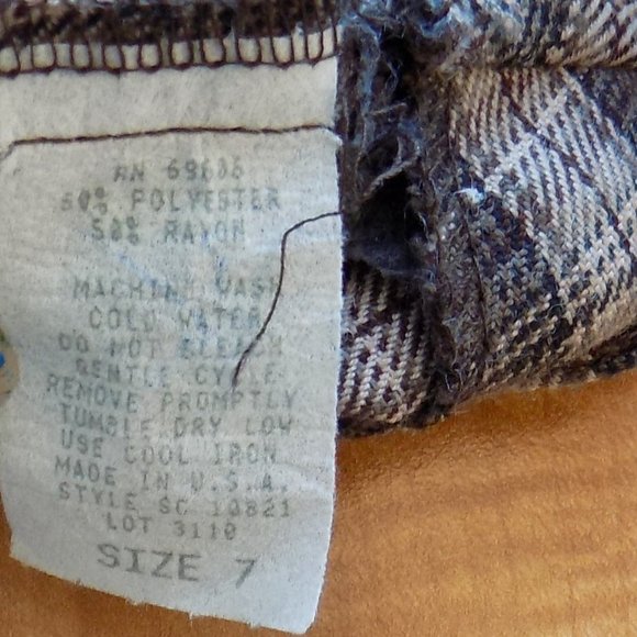 Two Piece Womens Brown Plaid Suite - Picture 4 of 7